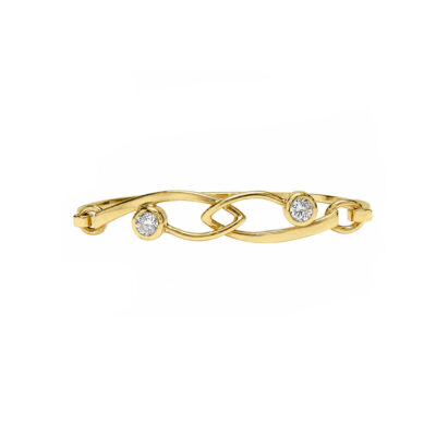 Handmade 9ct Yellow Gold and Diamond Flip Top Bangle Handmade 9ct Yellow Gold and Diamond Flip Top Bangle