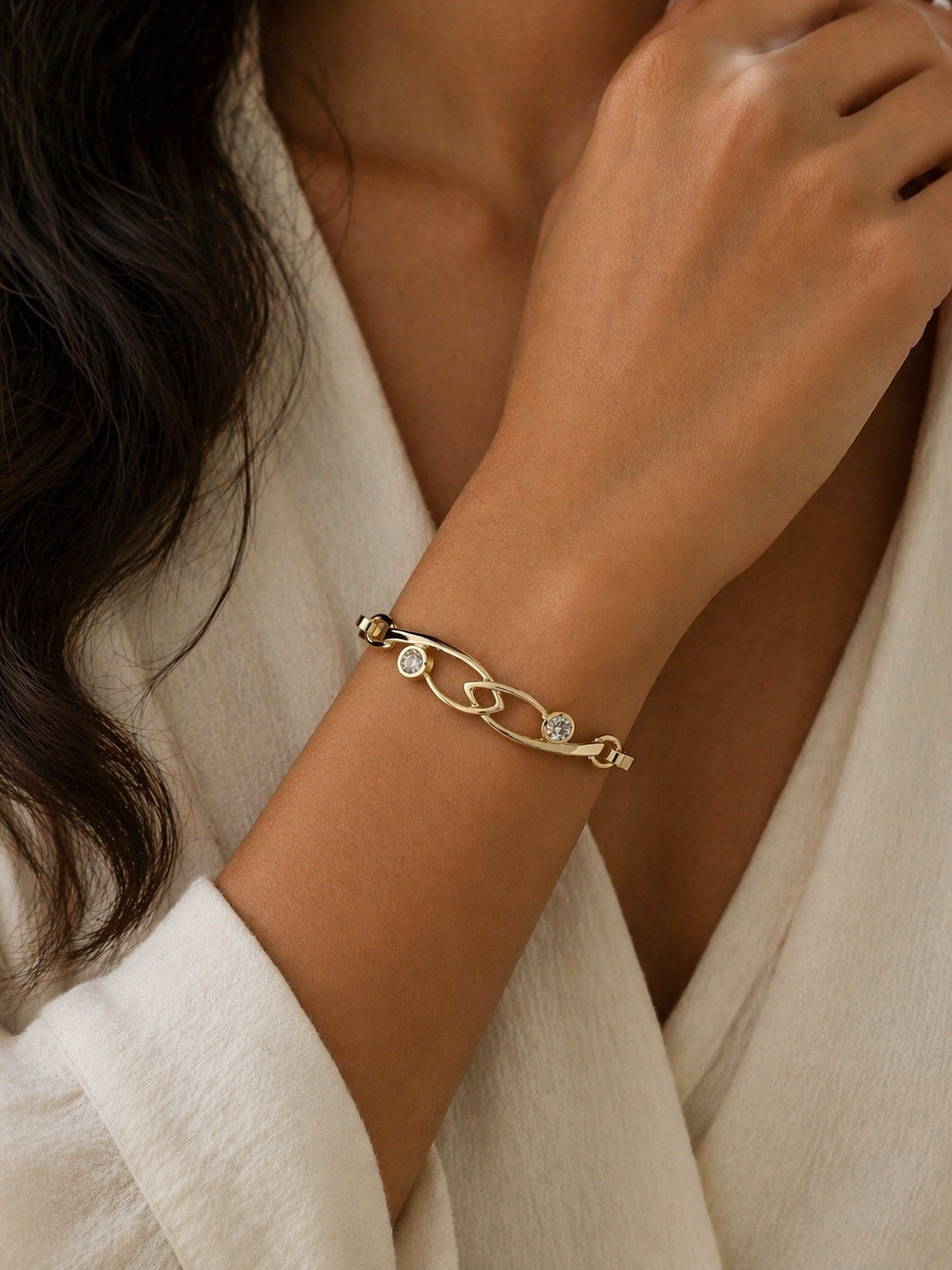 Handmade 9ct Yellow Gold and Diamond Flip Top Bangle Bracelets Handmade 9ct Yellow Gold and Diamond Flip Top Bangle