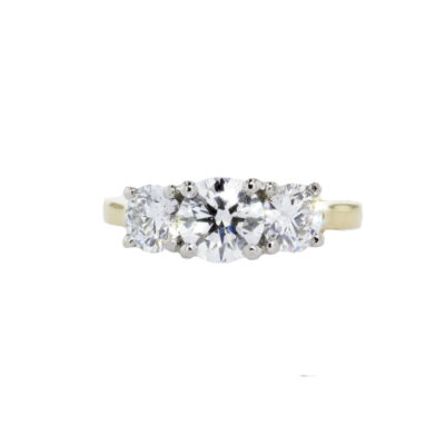2ct Three-Stone Diamond Ring LAB Grown in 18ct Yellow Gold