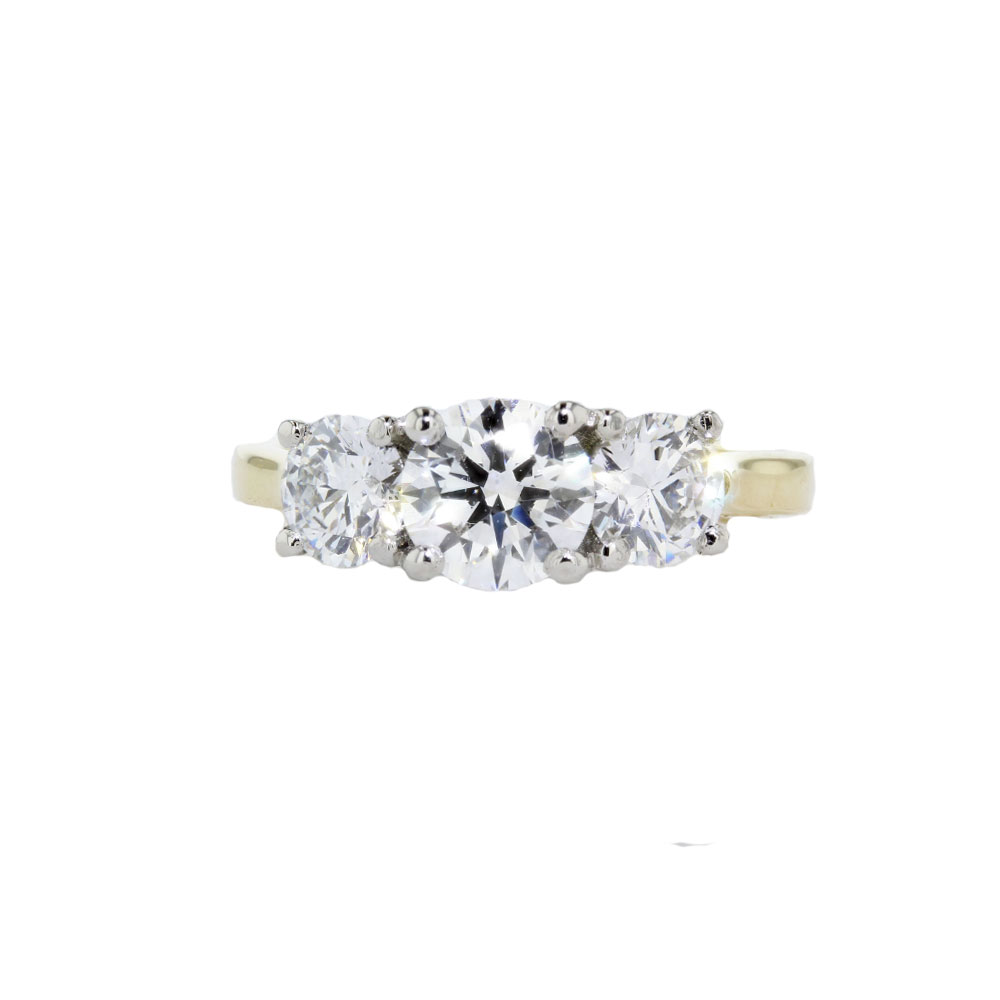 2ct Three-Stone Diamond Ring LAB Grown in 18ct Yellow Gold Engagement Rings 2ct Three-Stone Diamond Ring LAB Grown in 18ct Yellow Gold