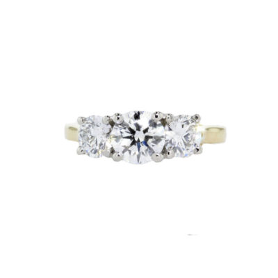 2ct Three-Stone Diamond Ring LAB Grown in 18ct Yellow Gold