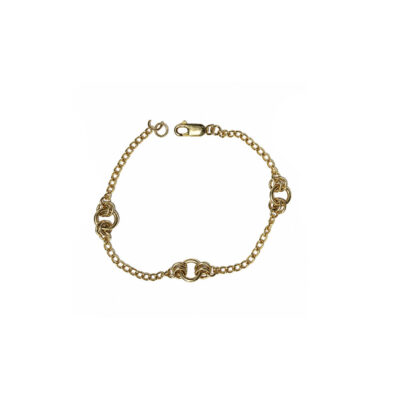 Handcrafted Round Link 9ct Yellow Gold Bracelet