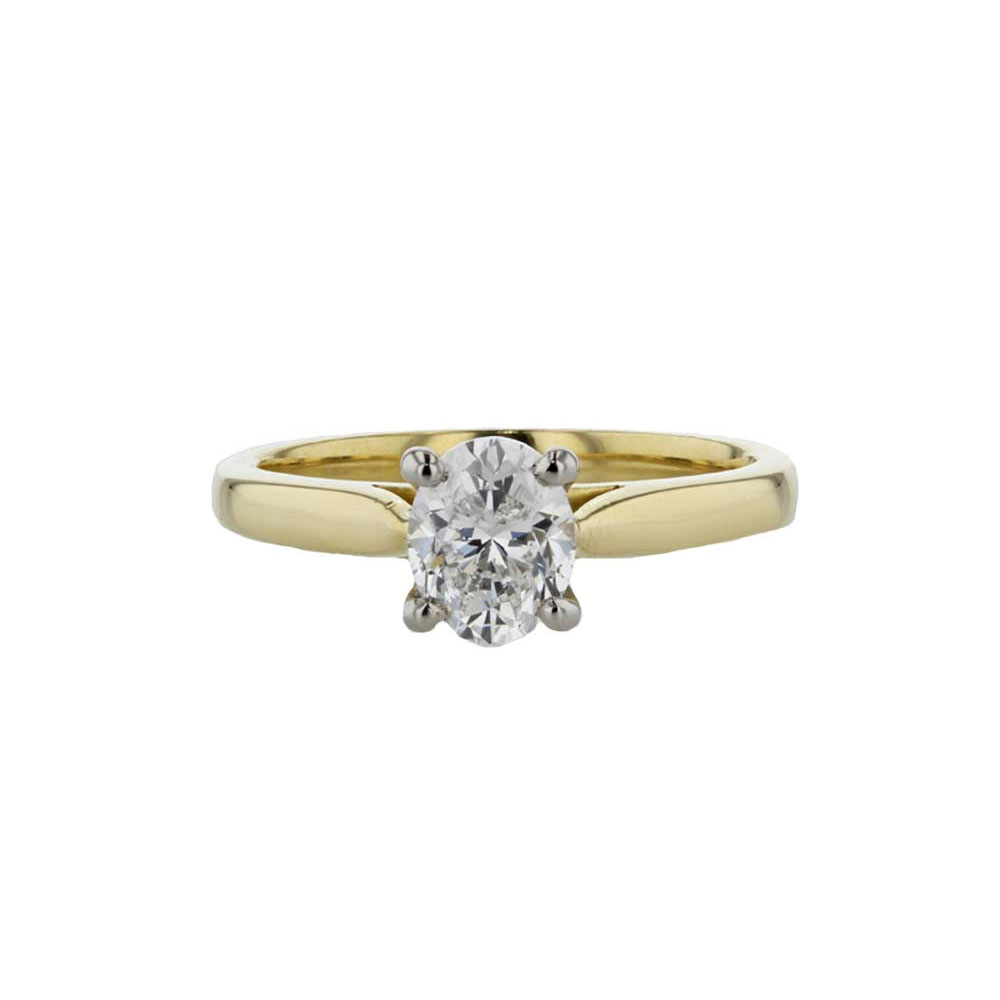 Oval 1.57ct LAB Diamond Ring,18ct Yellow Gold & Platinum Setting Engagement and Diamond Rings Oval 1.57ct LAB Diamond Ring,18ct Yellow Gold & Platinum Setting