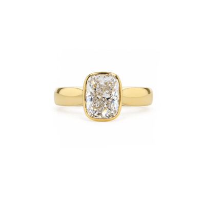 18ct Yellow Gold Cushion Cut Diamond Bezel Set Ring 18ct Yellow Gold Cushion Cut Diamond Bezel Set Ring