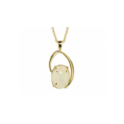 6.60ct Opal Pendant Encased in a Handforged Gold Setting 6.60ct Opal Pendant Encased in a Handforged Gold Setting